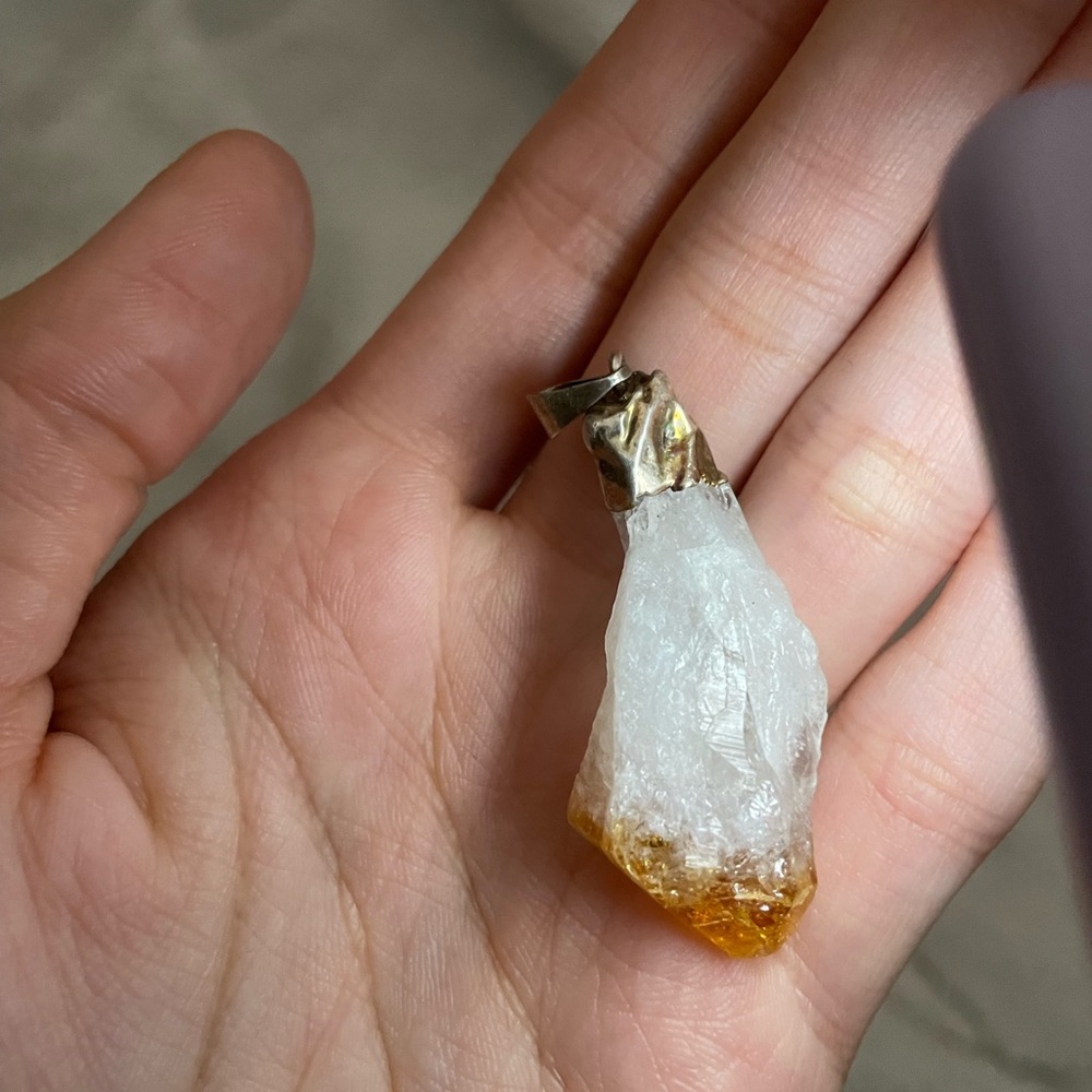 Citrine-Tip Quartz Pendant